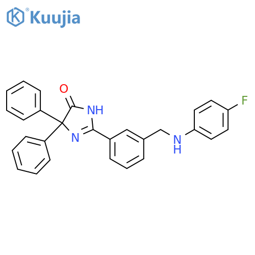 4H-Imidazol-4-one,2-[3-[[(4-fluorophenyl)amino]methyl]phenyl]-1,5-dihydro-5,5-diphenyl- structure