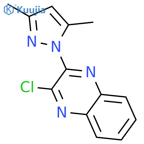 2-chloro-3-(3,5-dimethyl-1H-pyrazol-1-yl)quinoxaline structure