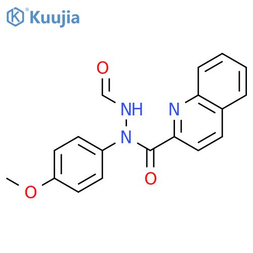2-Quinolinecarboxylic acid, 2-formyl-1-(4-methoxyphenyl)hydrazide structure