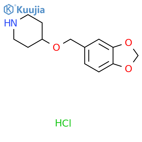 4-(1,3-Benzodioxol-5-ylmethoxy)piperidine hydrochloride structure