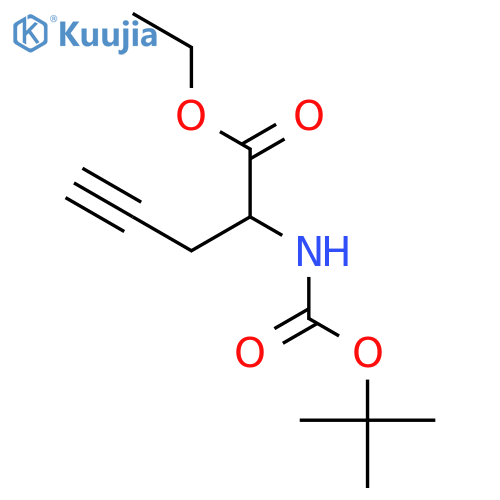 4-Pentynoic acid, 2-[[(1,1-dimethylethoxy)carbonyl]amino]-, ethyl ester structure
