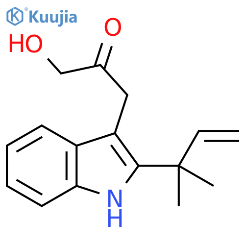 2-Propanone, 1-[2-(1,1-dimethyl-2-propen-1-yl)-1H-indol-3-yl]-3-hydroxy- structure