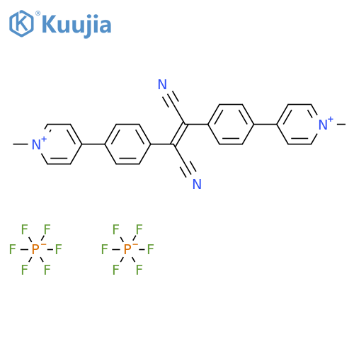 4,4'-((1,2-Dicyanoethene-1,2-diyl)bis(4,1-phenylene))bis(1-methylpyridin-1-ium) hexafluorophosphate(V) structure