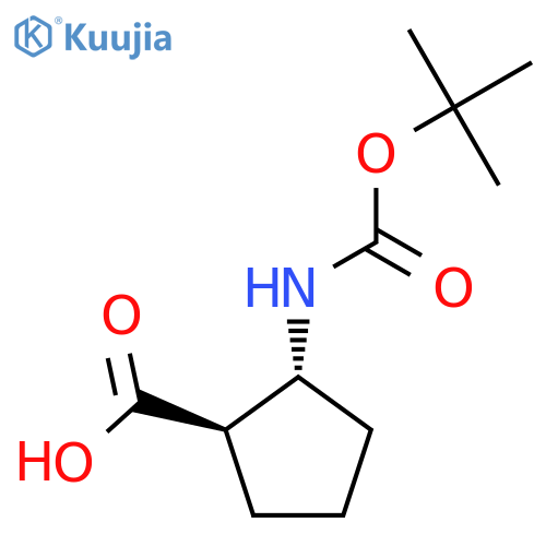 (1R,2R)-2-{[(tert-butoxy)carbonyl]amino}cyclopentane-1-carboxylic acid structure
