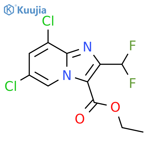 Ethyl 6,8-dichloro-2-(difluoromethyl)imidazo[1,2-a]pyridine-3-carboxylate structure