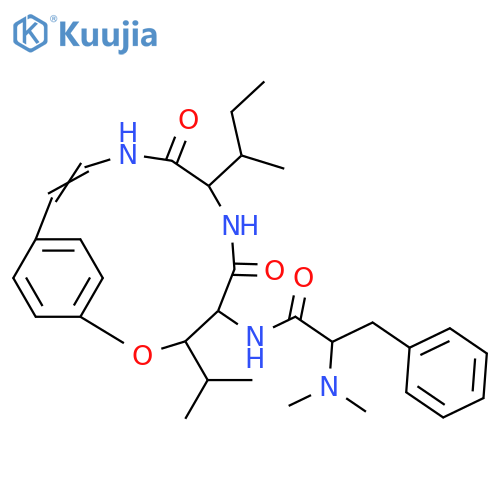 Benzenepropanamide, α-(dimethylamino)-N-[3-(1-methylethyl)-7-(1-methylpropyl)-5,8-dioxo-2-oxa-6,9-diazabicyclo[10.2.2]hexadeca-10,12,14,15-tetraen-4-yl]- (9CI) structure
