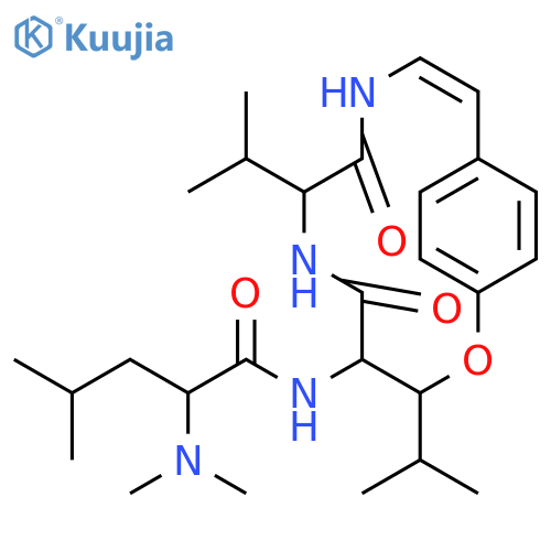 Pentanamide, N-[3,7-bis(1-methylethyl)-5,8-dioxo-2-oxa-6,9-diazabicyclo[10.2.2]hexadeca-10,12,14,15-tetraen-4-yl]-2-(dimethylamino)-4-methyl- (9CI) structure