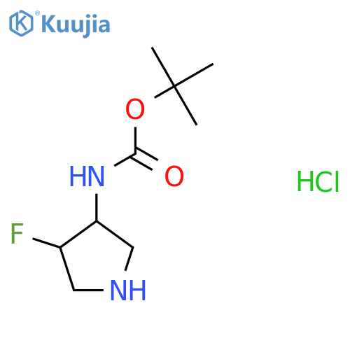 (4-Fluoro-pyrrolidin-3-yl)-carbamic acid tert-butyl ester hydrochloride structure