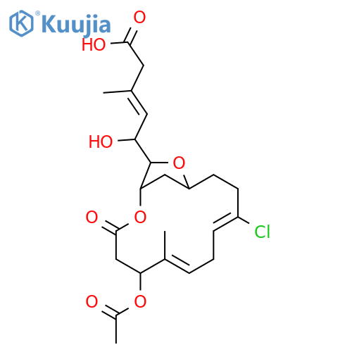 3-Pentenoic acid, 5-[(1R,5R,6Z,9Z,13R,15R)-5-(acetyloxy)-10-chloro-6-methyl-3-oxo-2,14-dioxabicyclo[11.2.1]hexadeca-6,9-dien-15-yl]-5-hydroxy-3-methyl-, (3E,5R)- structure