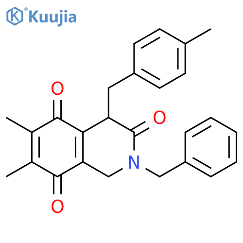 3,5,8(4H)-Isoquinolinetrione,1,2-dihydro-6,7-dimethyl-4-[(4-methylphenyl)methyl]-2-(phenylmethyl)- structure