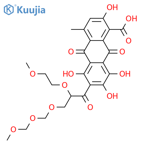 2,5,7,8-Tetrahydroxy-6-[2-(2-methoxyethoxy)-3-[(methoxymethoxy)methoxy]propanoyl]-4-methylanthraquinone-1-carboxylic acid structure