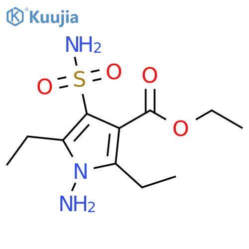 1H-Pyrrole-3-carboxylic acid, 1-amino-4-(aminosulfonyl)-2,5-diethyl-, ethyl ester structure