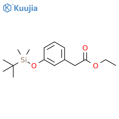 Benzeneacetic acid, 3-[[(1,1-dimethylethyl)dimethylsilyl]oxy]-, ethyl ester structure