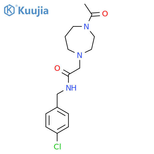 2-(4-acetyl-1,4-diazepan-1-yl)-N-[(4-chlorophenyl)methyl]acetamide structure