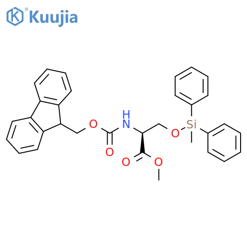 L-Serine, N-[(9H-fluoren-9-ylmethoxy)carbonyl]-O-(methyldiphenylsilyl)-, methyl ester structure