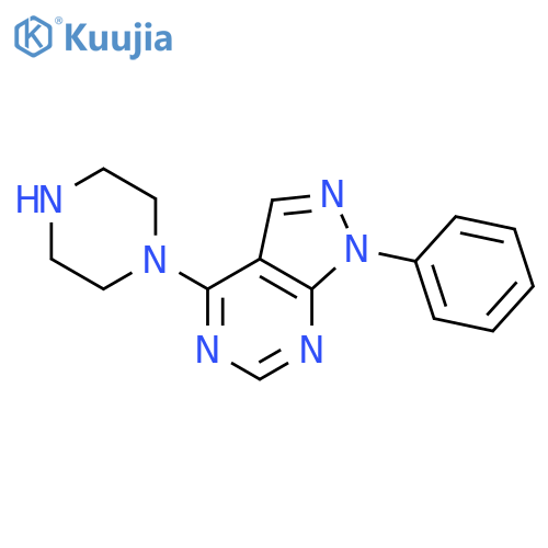 1-Phenyl-4-piperazin-1-ylpyrazolo[3,4-d]pyrimidine structure
