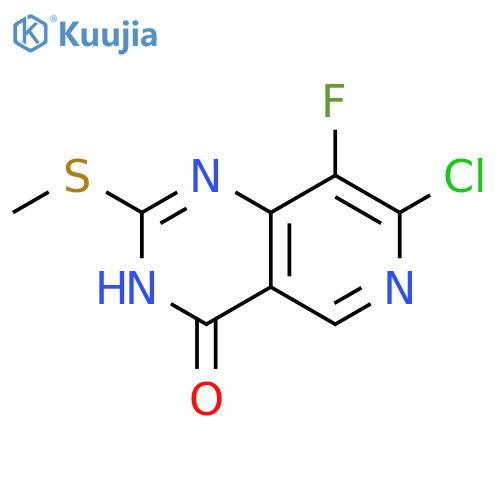 Pyrido[4,3-d]pyrimidin-4(3H)-one, 7-chloro-8-fluoro-2-(methylthio)- structure
