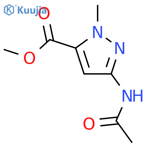 1H-Pyrazole-5-carboxylicacid, 3-(acetylamino)-1-methyl-, methyl ester structure