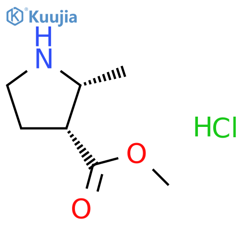 cis-2-Methyl-pyrrolidine-3-carboxylic acid methyl ester hydrochloride structure