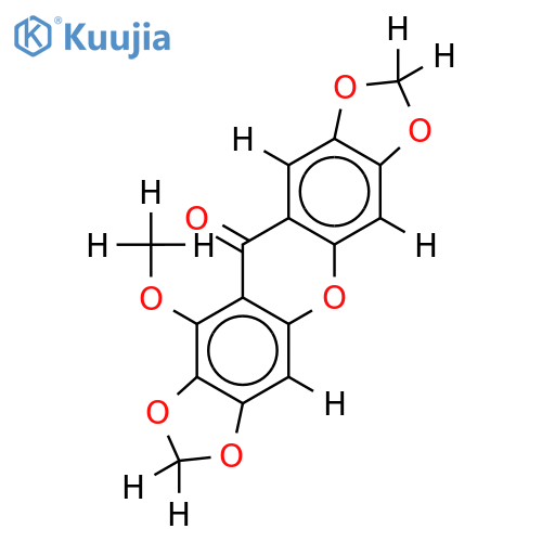 1-methoxy-2,3,6,7-bismethylenedioxyxanthone structure