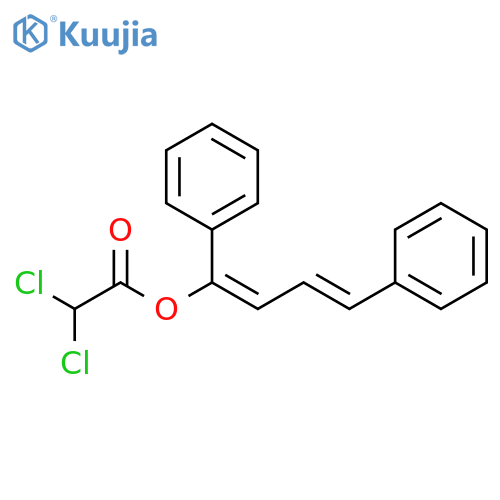 Acetic acid, dichloro-, (1E,3E)-1,4-diphenyl-1,3-butadienyl ester structure