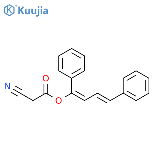 Acetic acid, cyano-, (1E,3E)-1,4-diphenyl-1,3-butadienyl ester structure