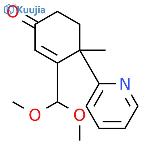 2-Cyclohexen-1-one, 3-(dimethoxymethyl)-4-methyl-4-(2-pyridinyl)- structure