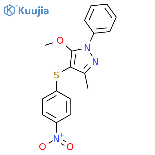 5-methoxy-3-methyl-4-(4-nitrophenyl)sulfanyl-1-phenyl-1H-pyrazole structure