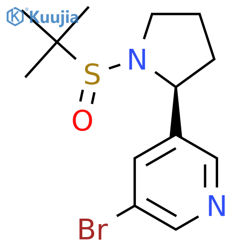 3-bromo-5-((S)-1-((S)-tert-butylsulfinyl)pyrrolidin-2-yl)pyridine structure