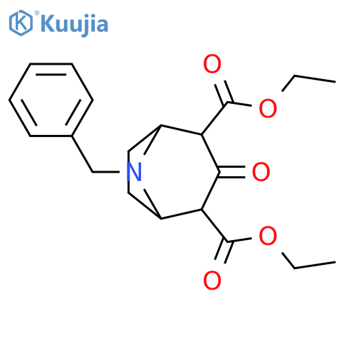 8-Azabicyclo[3.2.1]octane-2,4-dicarboxylic acid, 3-oxo-8-(phenylmethyl)-, 2,4-diethyl ester structure