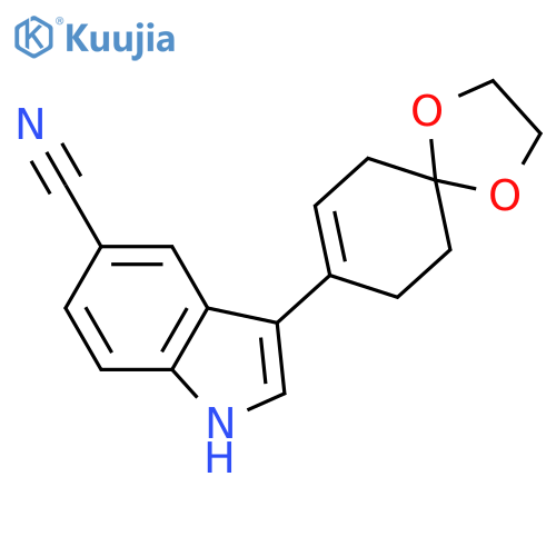 3-(1,4-Dioxaspiro[4.5]dec-7-en-8-yl)-1H-indole-5-carbonitrile structure