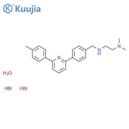 N',N'-Dimethyl-N-[[4-[6-(4-methylphenyl)pyridin-2-yl]phenyl]methyl]ethane-1,2-diamine;hydrate;dihydrobromide structure