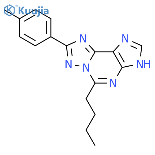 1H-[1,2,4]Triazolo[5,1-i]purine, 5-butyl-8-(4-methylphenyl)- structure
