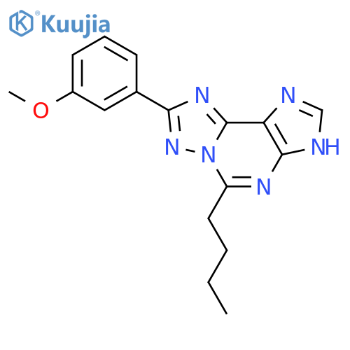 1H-[1,2,4]Triazolo[5,1-i]purine, 5-butyl-8-(3-methoxyphenyl)- structure