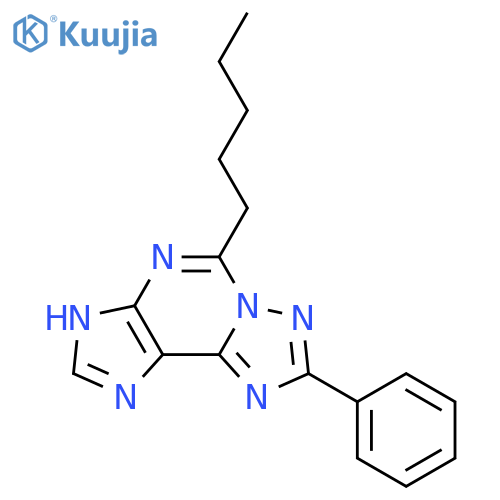 1H-[1,2,4]Triazolo[5,1-i]purine, 5-pentyl-8-phenyl- structure