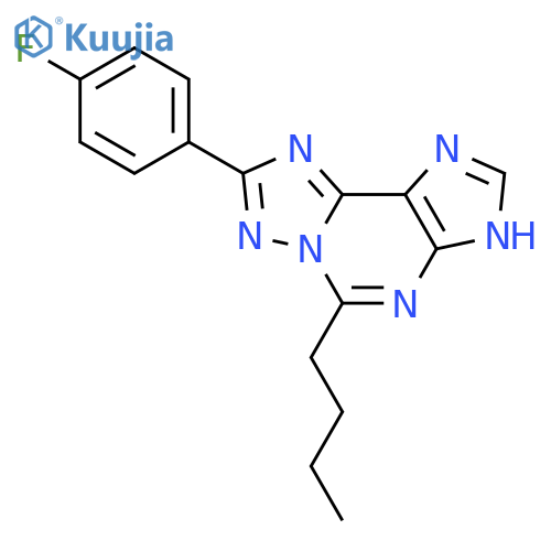 1H-[1,2,4]Triazolo[5,1-i]purine, 5-butyl-8-(4-fluorophenyl)- structure
