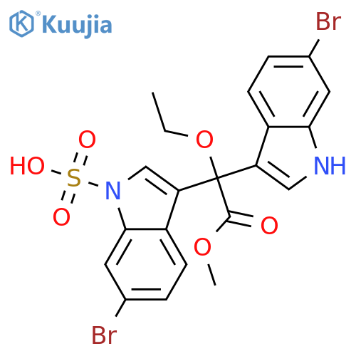 1H-Indole-1-carboxylic acid,6-bromo-3-[(6-bromo-1H-indol-3-yl)ethoxysulfomethyl]-, 1-methyl ester structure