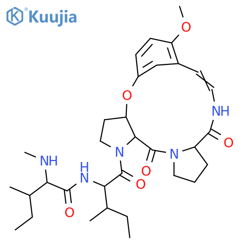 L-Prolinamide,N-methyl-L-isoleucyl-L-isoleucyl-(3S)-3-hydroxy-L-prolyl-N-[(1Z)-2-(5-hydroxy-2-methoxyphenyl)ethenyl]-,cyclic (3&reg;4)-ether (9CI) structure