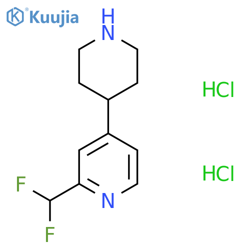 2-(Difluoromethyl)-4-piperidin-4-ylpyridine;dihydrochloride structure
