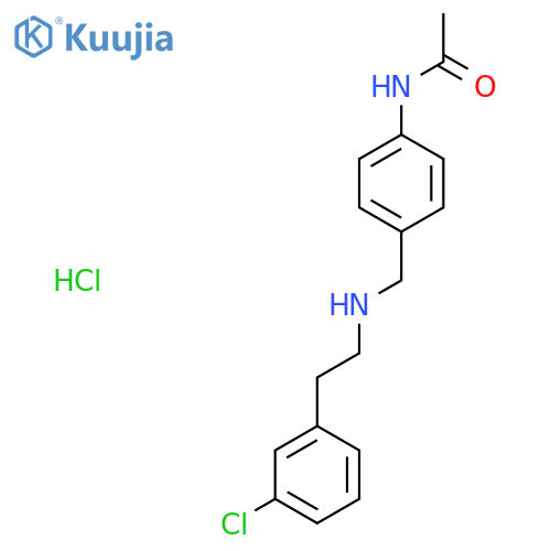 N-4-({2-(3-chlorophenyl)ethylamino}methyl)phenylacetamide hydrochloride structure