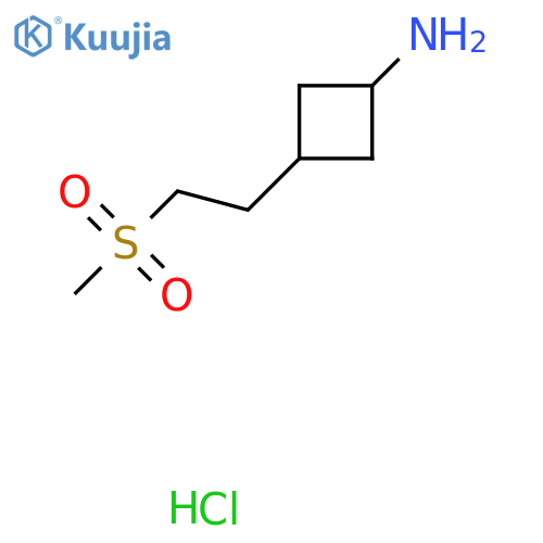 3-(2-methanesulfonylethyl)cyclobutan-1-amine hydrochloride, Mixture of diastereomers structure