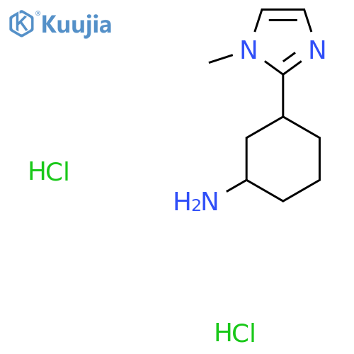 3-(1-Methylimidazol-2-yl)cyclohexan-1-amine;dihydrochloride structure
