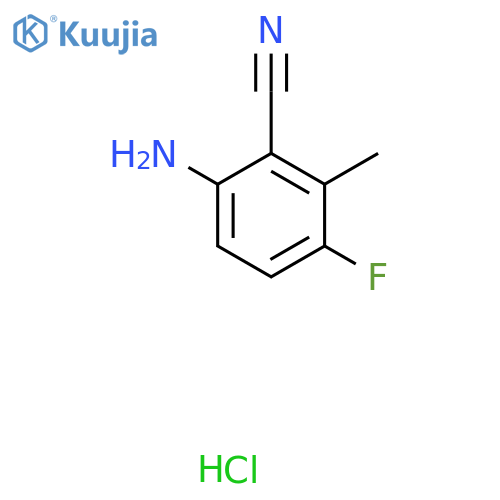 6-amino-3-fluoro-2-methylbenzonitrile hydrochloride structure