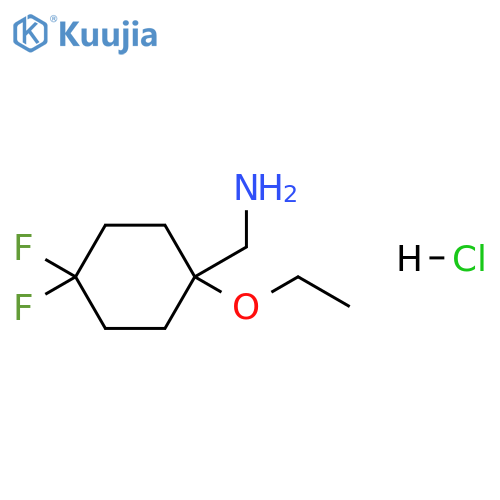1-(1-ethoxy-4,4-difluorocyclohexyl)methanamine hydrochloride structure