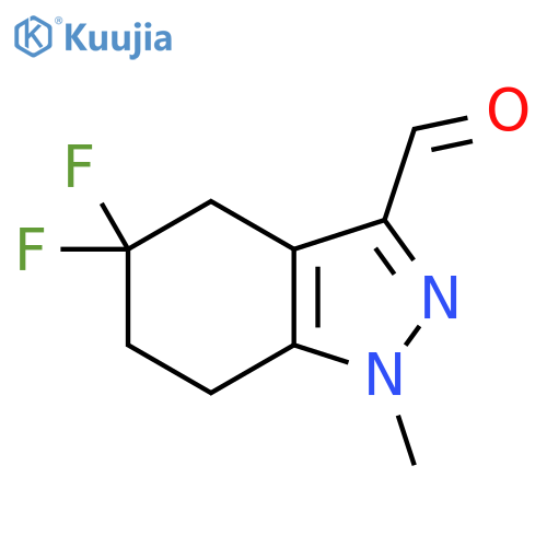 5,5-difluoro-1-methyl-4,5,6,7-tetrahydro-1H-indazole-3-carbaldehyde structure