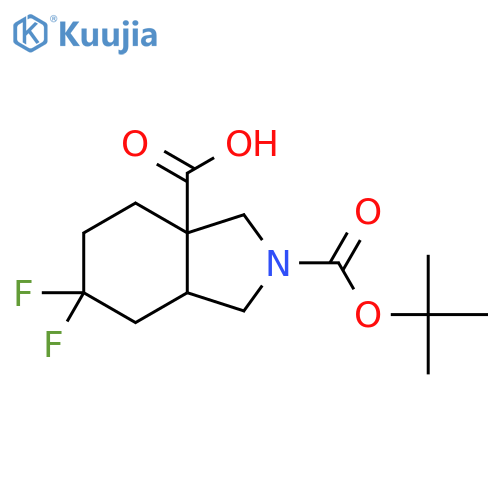 2-(tert-butoxy)carbonyl-6,6-difluoro-octahydro-1H-isoindole-3a-carboxylic acid structure