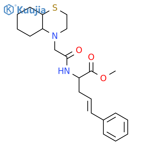 methyl (4E)-2-2-(octahydro-2H-1,4-benzothiazin-4-yl)acetamido-5-phenylpent-4-enoate structure