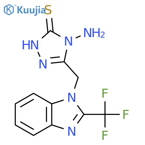 4-Amino-5-{2-(trifluoromethyl)-1H-benzimidazol-1-ylmethyl}-4H-1,2,4-triazole-3-thiol structure