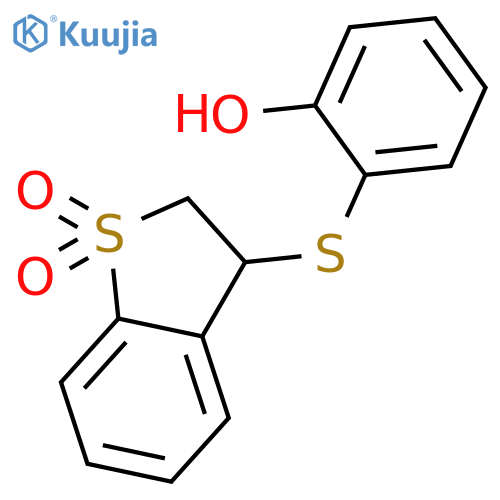 Phenol, 2-[(2,3-dihydro-1,1-dioxidobenzo[b]thien-3-yl)thio]- structure