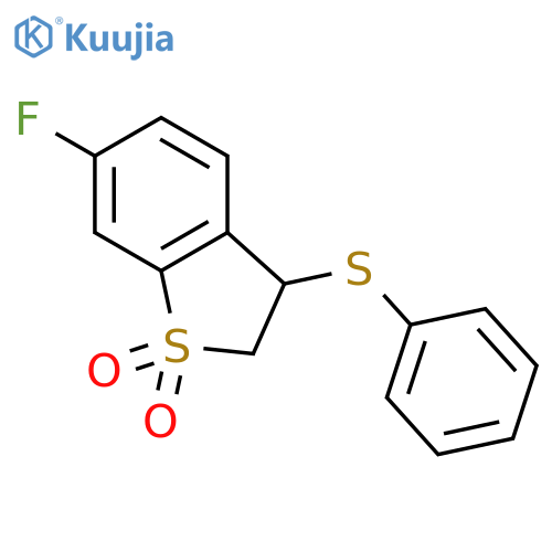 Benzo[b]thiophene, 6-fluoro-2,3-dihydro-3-(phenylthio)-, 1,1-dioxide structure